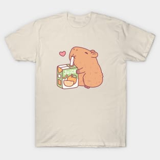 Cute Capybara Loves Orange Juice T-Shirt